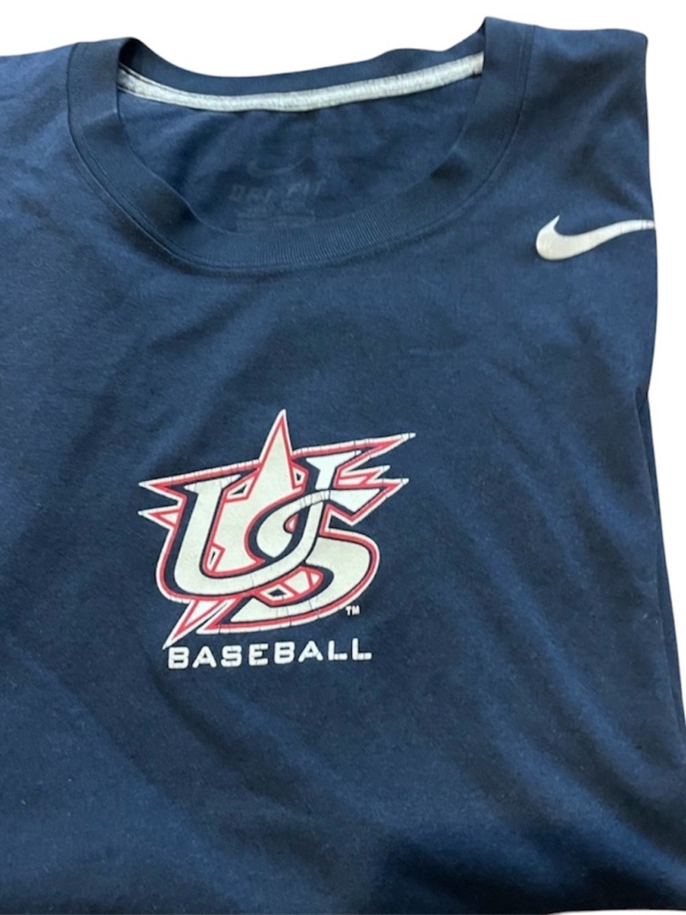 Nike Dri-Fit Navy US Baseball Tee T-Shirt Adult Size Small, Shirts 3 for $15